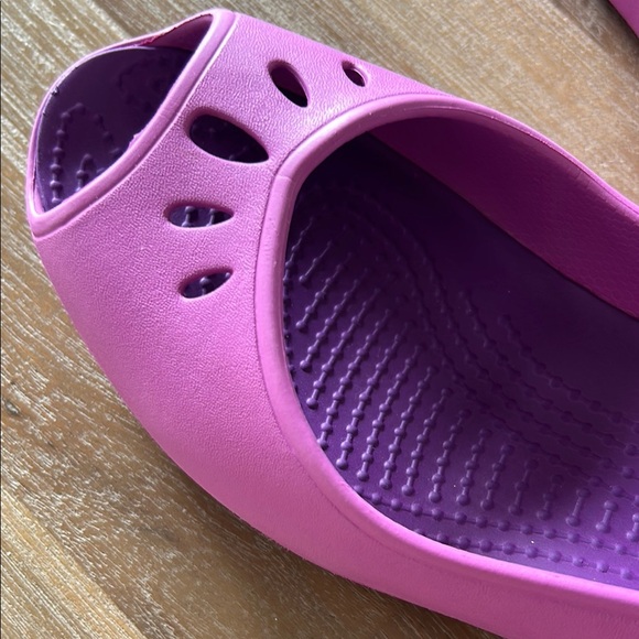 Crocs Women's Pink Slingback Peep-toe Shoes Sz 8 - Picture 4 of 8